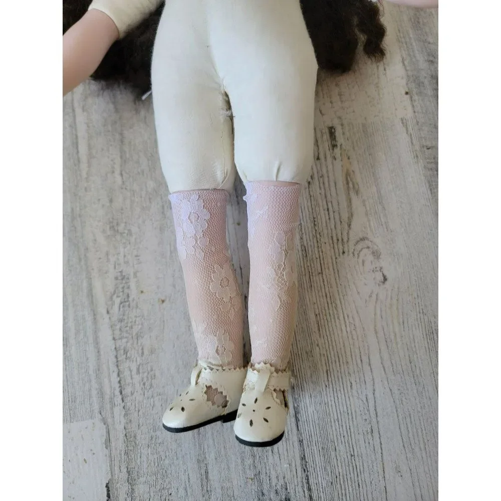 Vintage‎ wind up AS IS girl porcelain doll collectible school girl